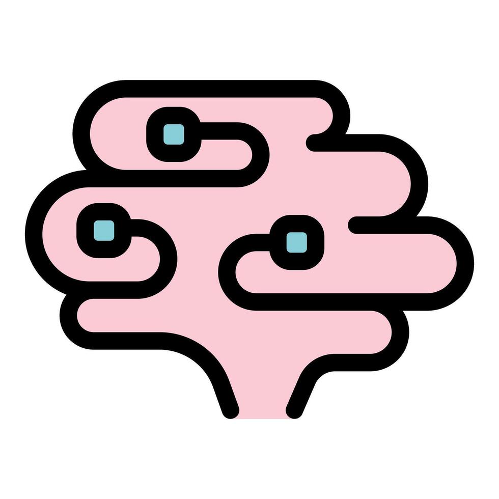 Human brain showing neural activity icon vector illustration