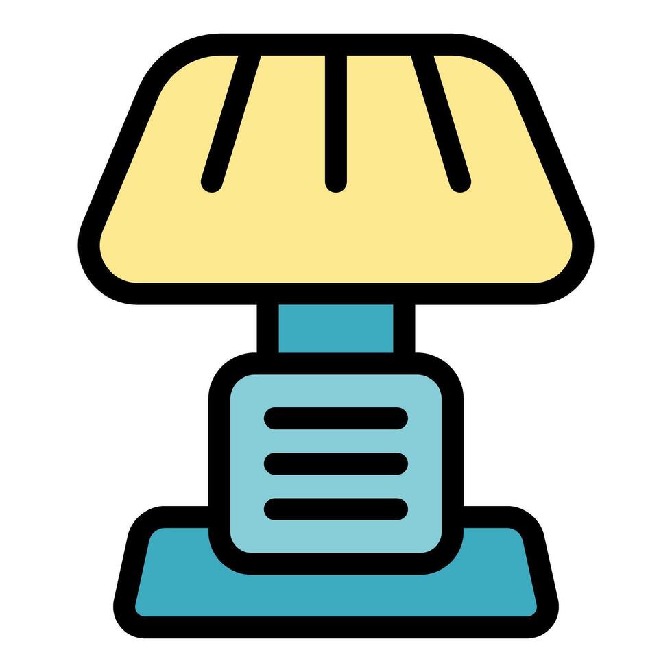 Modern desk lamp shining light icon vector outline