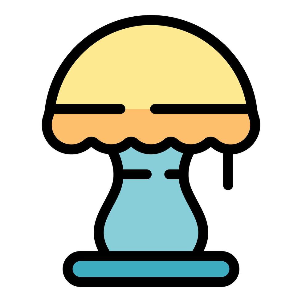 Nuclear explosion mushroom cloud expanding after detonation icon vector