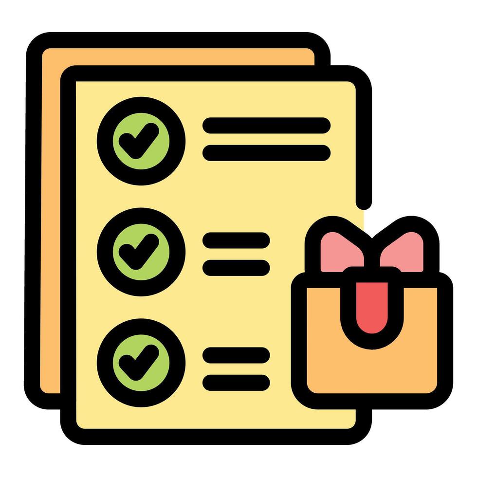 Gift for completing checklist on clipboard with check marks icon vector