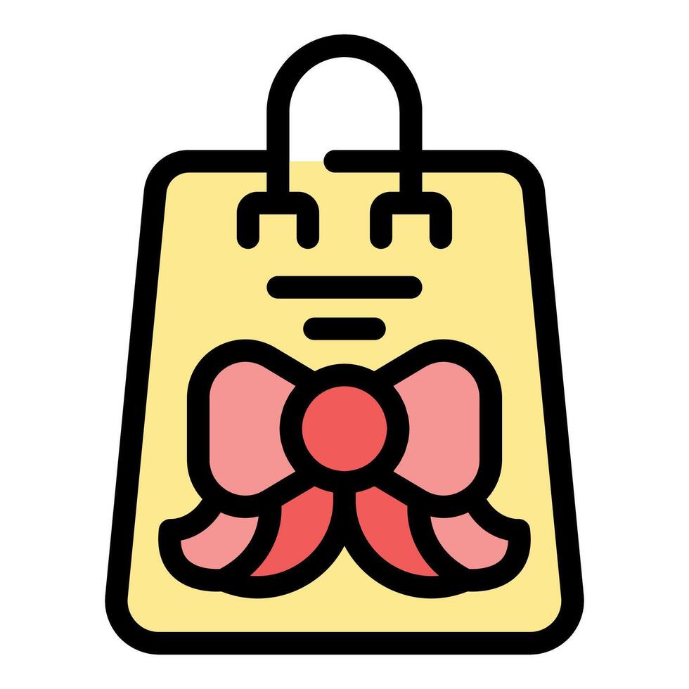 Shopping bag decorated with a pink bow for gifts and presents vector