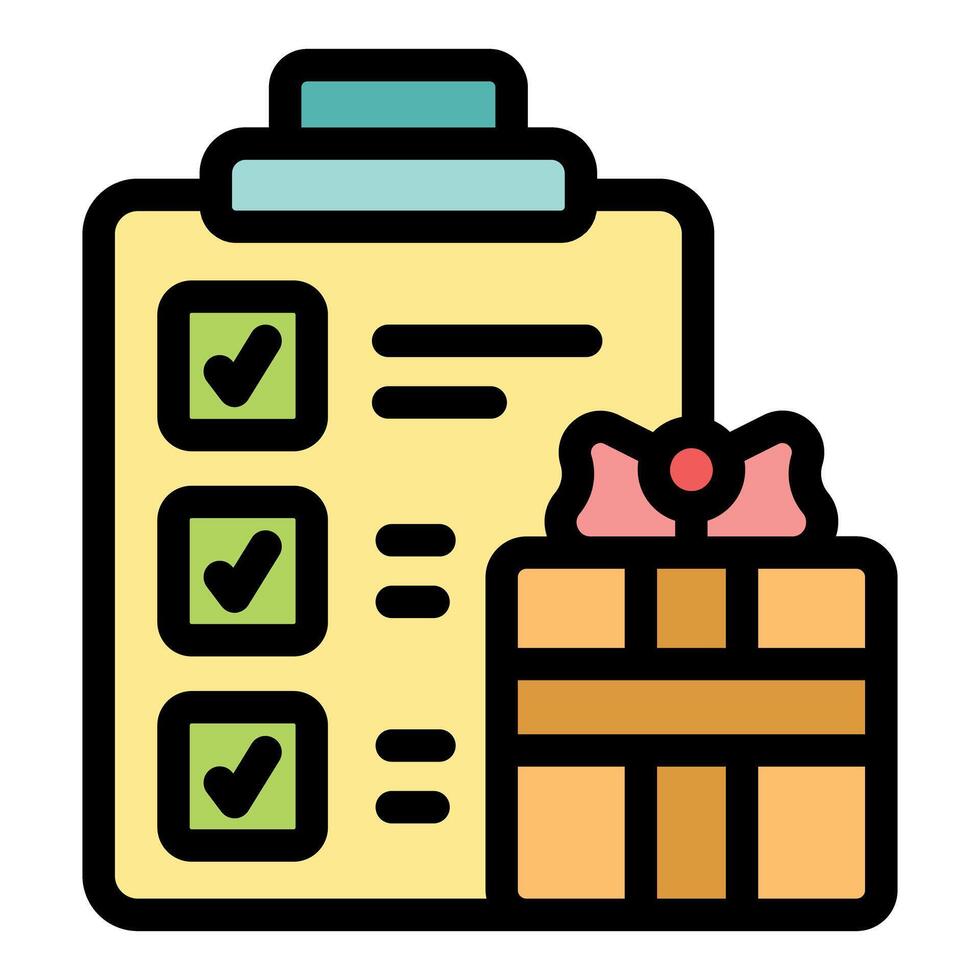 Completing tasks checklist with gift box reward system vector