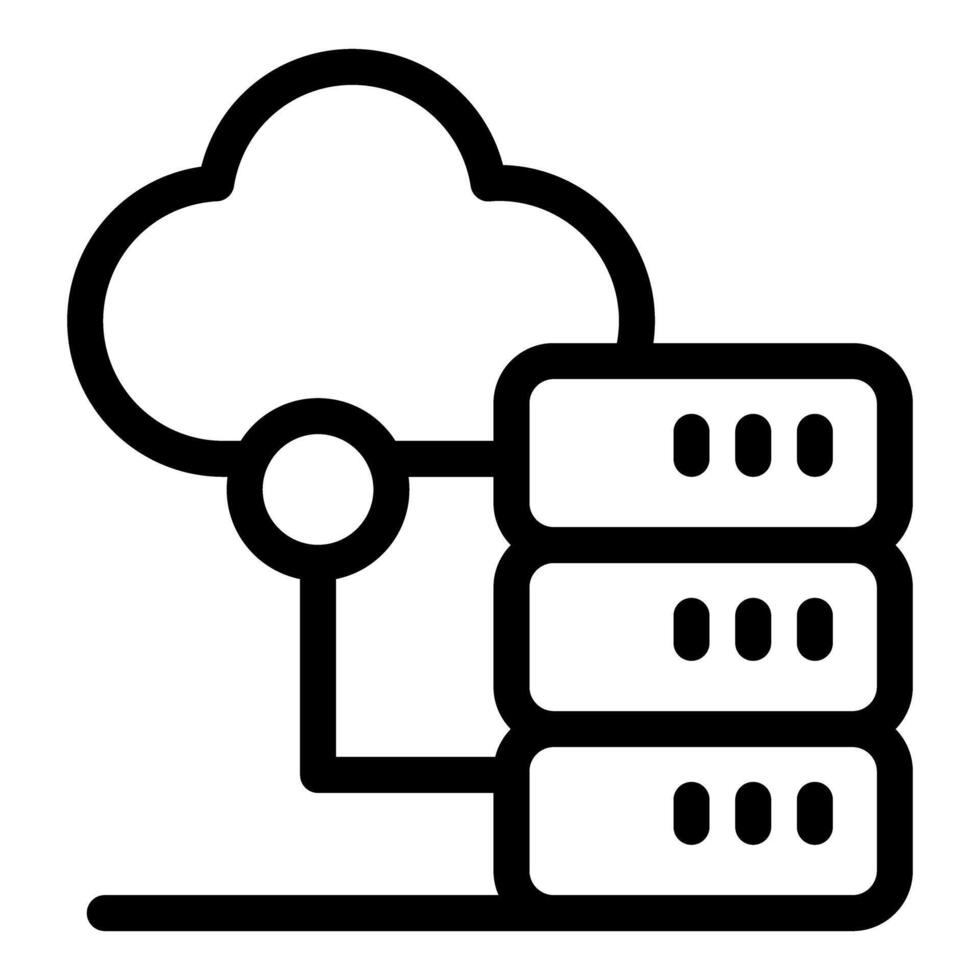 Cloud computing connecting to server database storage icon vector