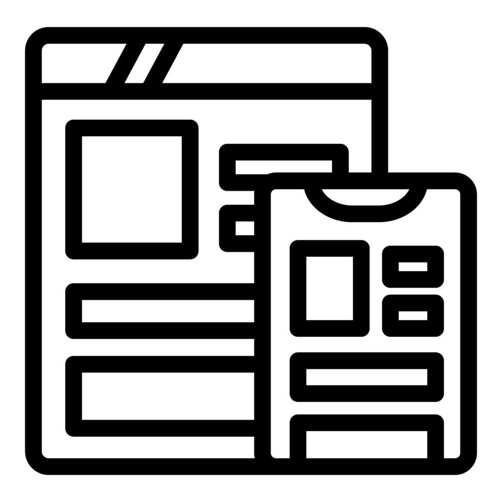 Web designing using mobile phone for creating user interface, vector