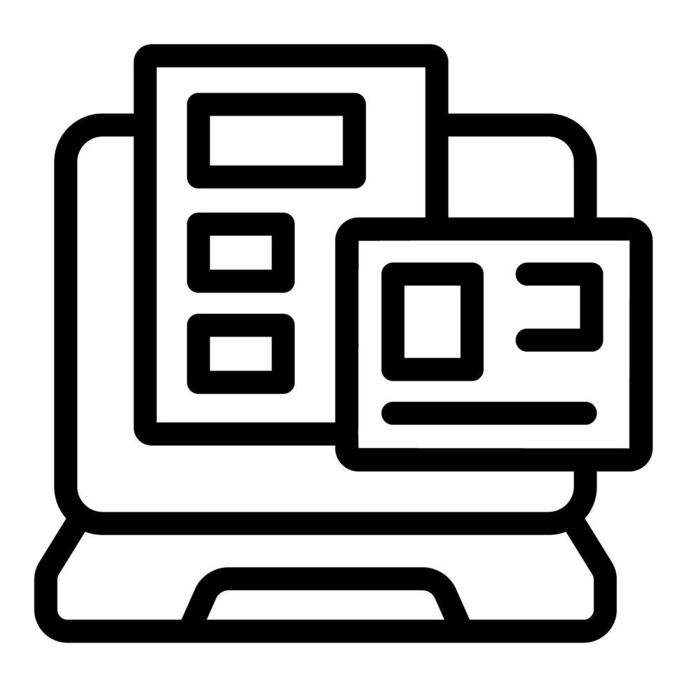 Web design process showing wireframe and layout on laptop screen vector