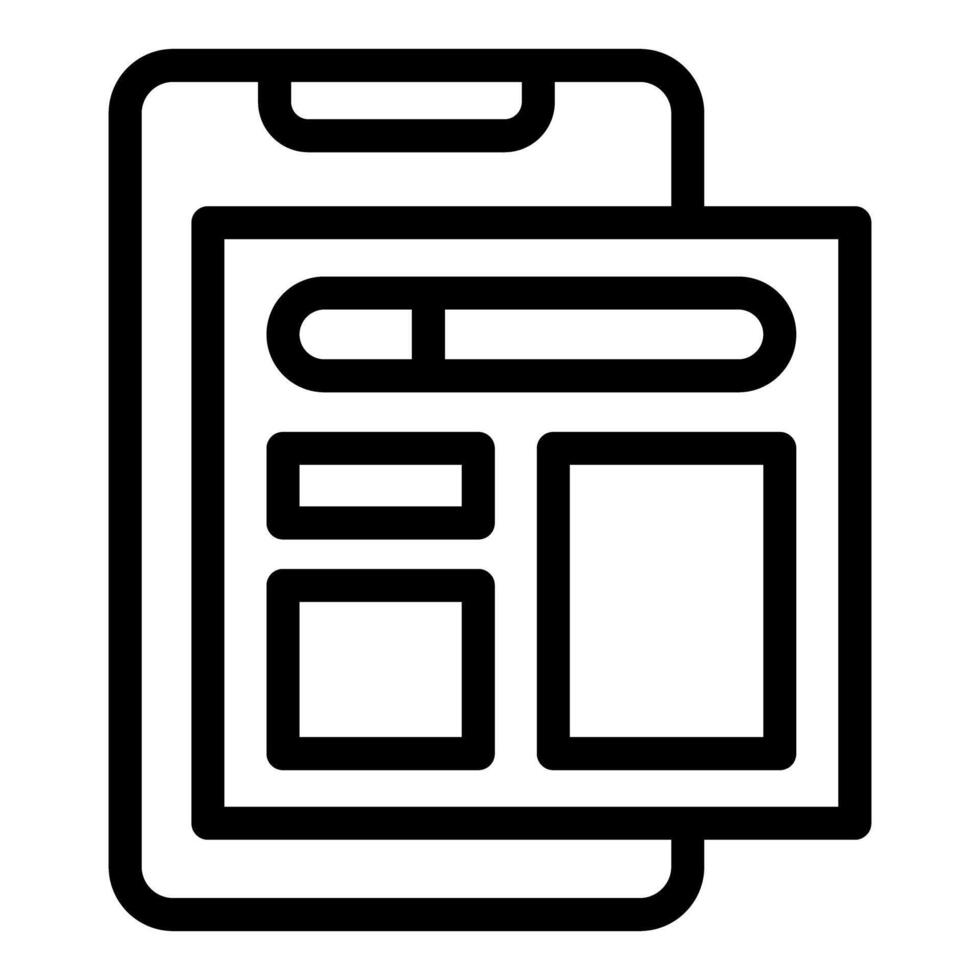 Smartphone showing responsive web design layout with content blocks vector