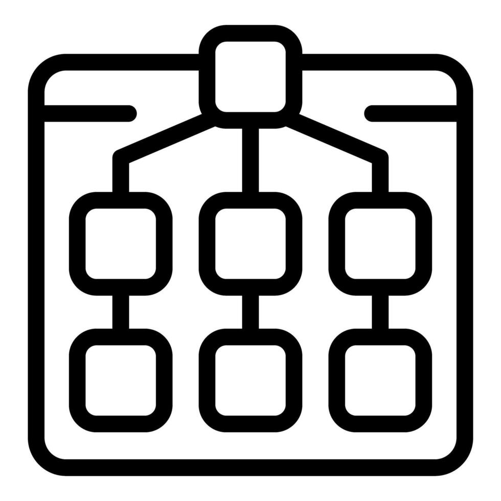 Algorithm flowchart representing data processing structure on tablet screen vector