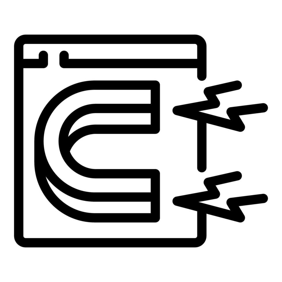 Magnet attracting clicks on website promoting online marketing strategy vector
