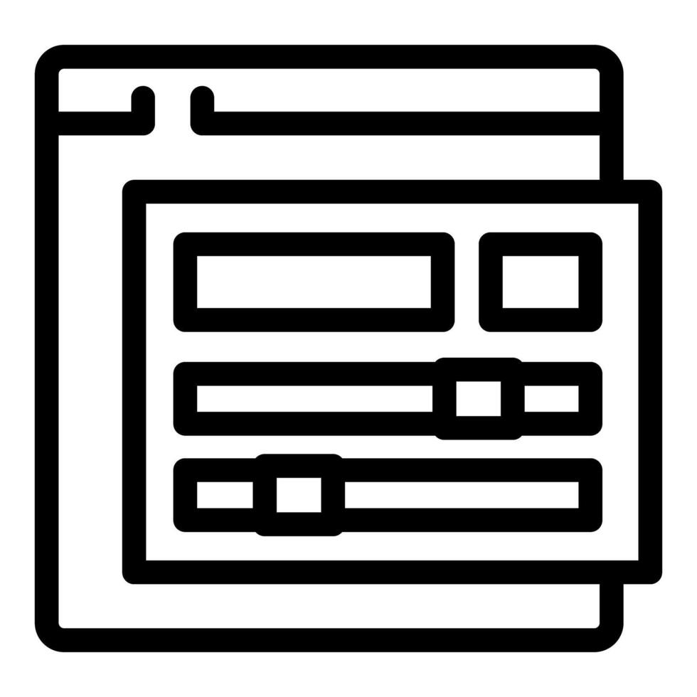 Web template showing sliders and text input fields for customization vector