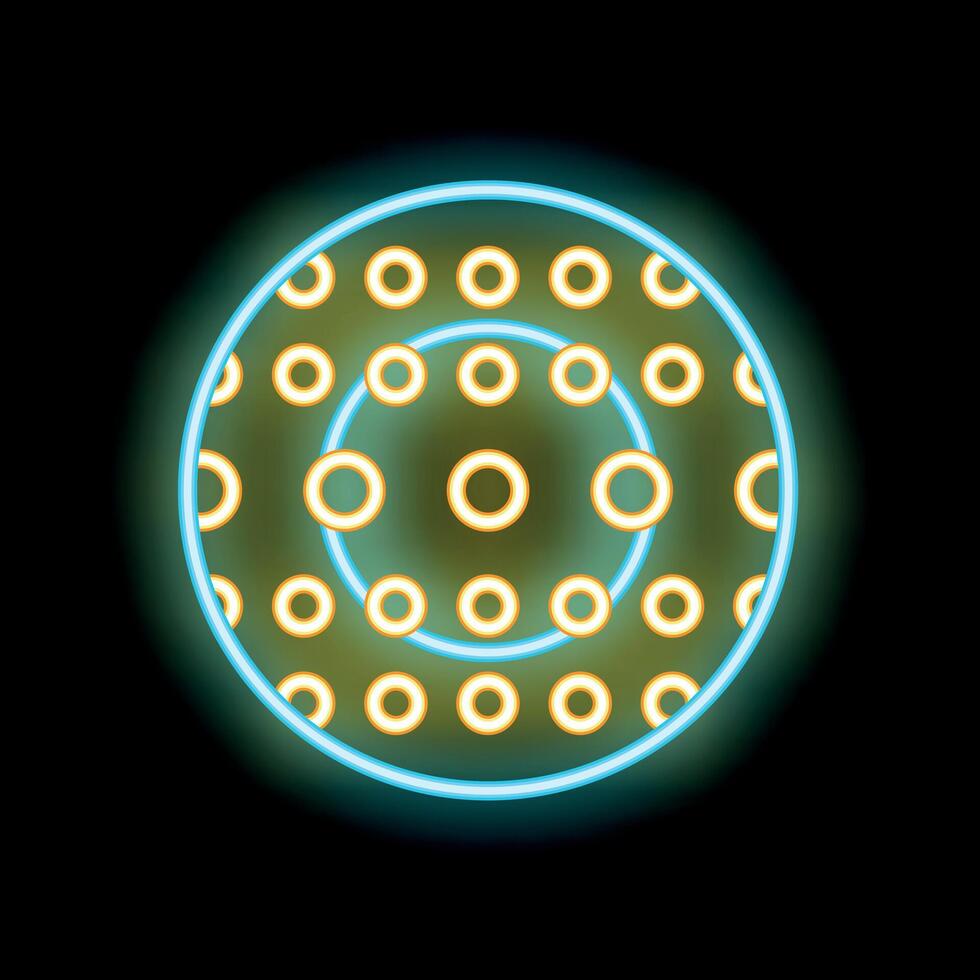 Abstract neon background with glowing circles forming a pattern vector