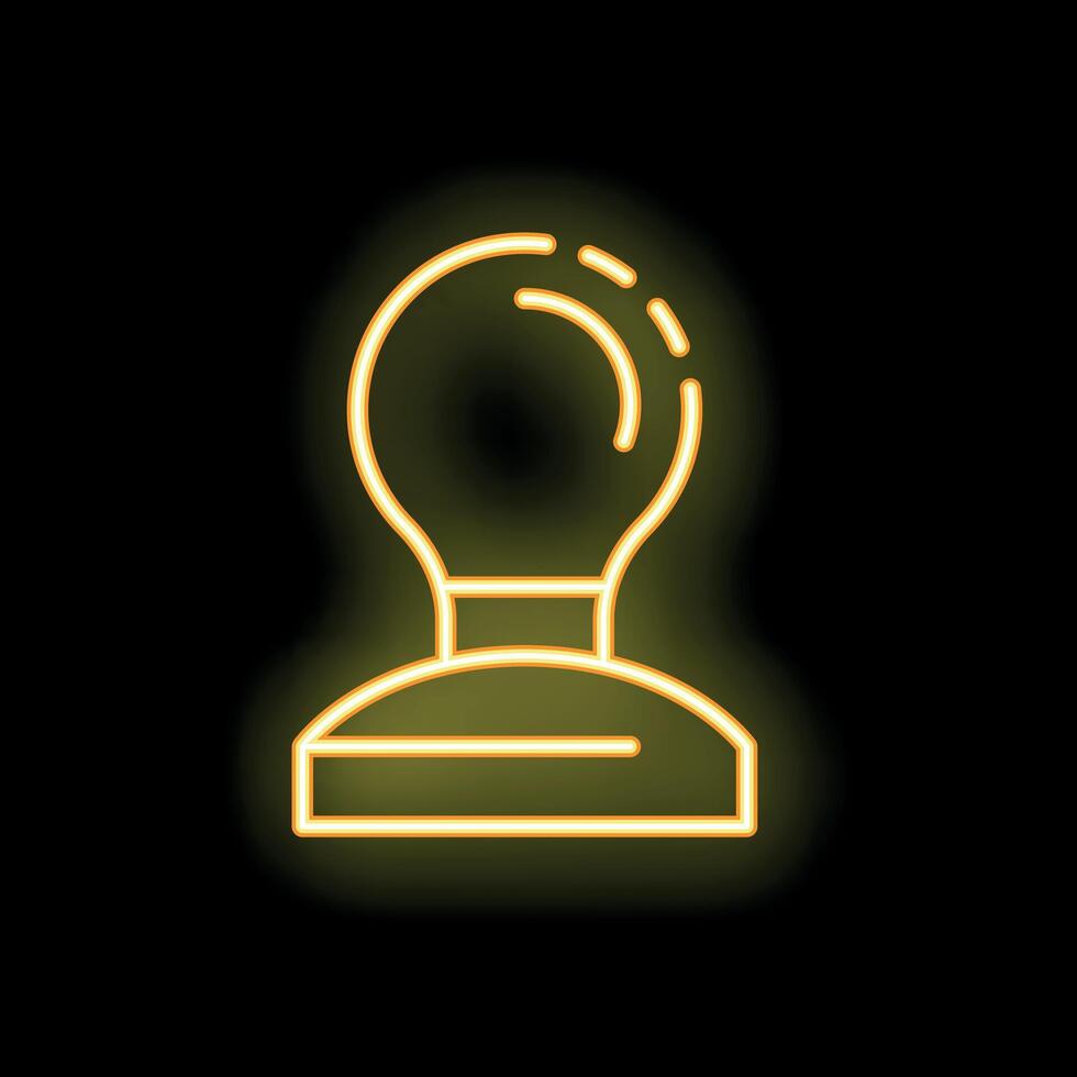 Neon stamp icon representing agreement and approval vector