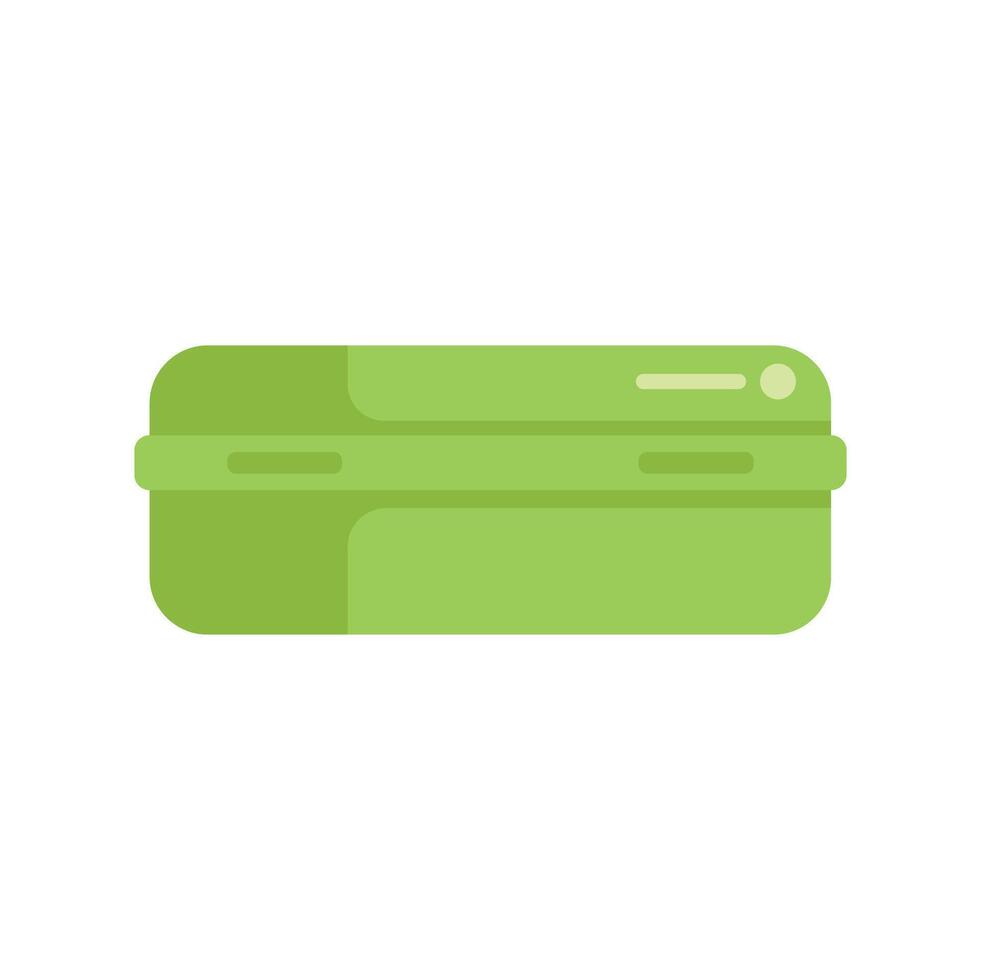 Green lunch box closed lid ready food storage container vector