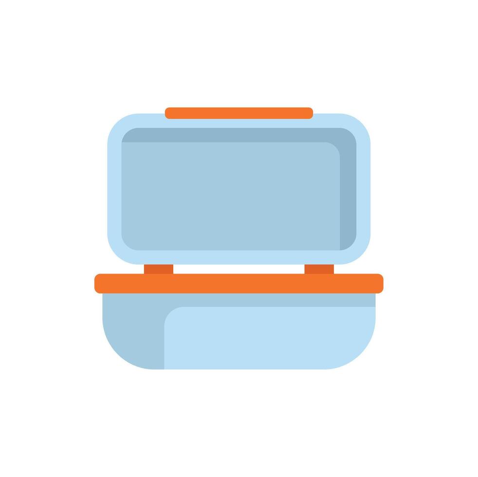 Empty lunch box open lid ready food container vector