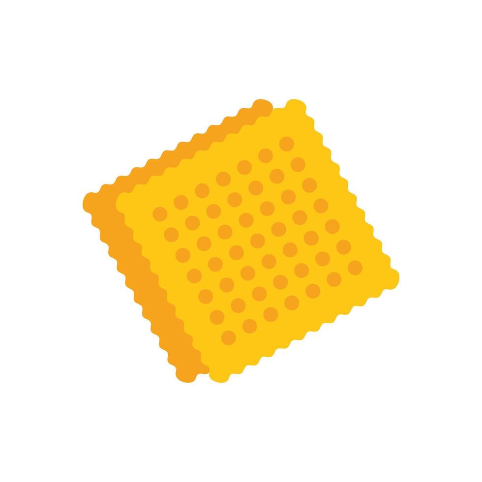 Square cracker with dots lying on white surface vector
