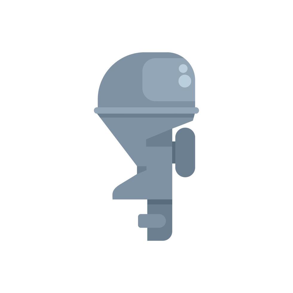 Boat motor standing upright in profile view vector