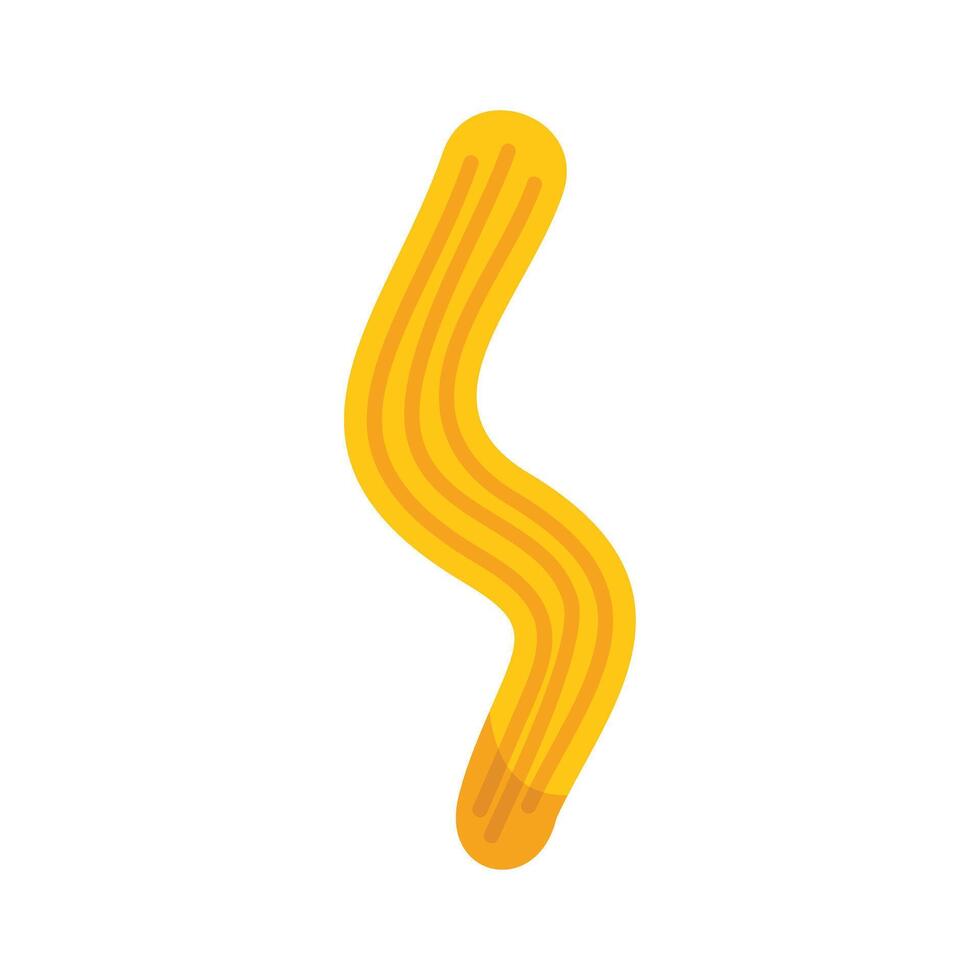 Single cavatelli pasta noddle floating illustration vector