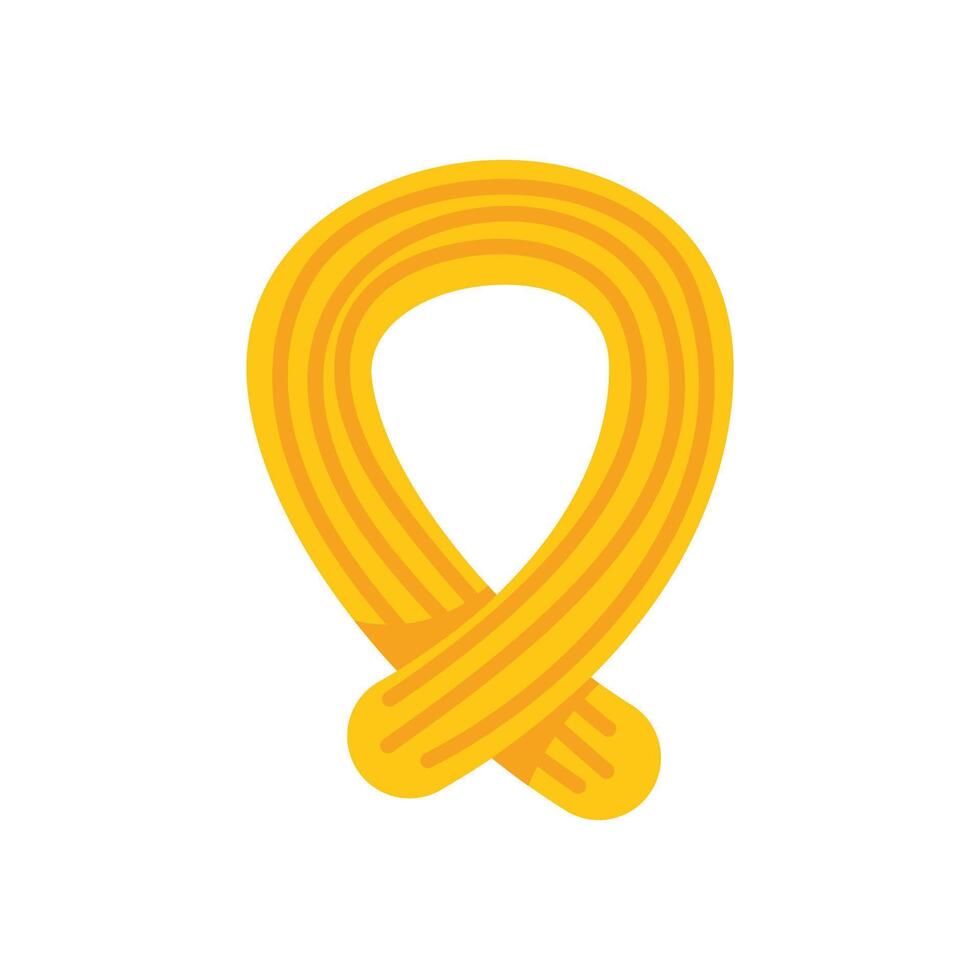 Churro forming location pin symbol on white background vector