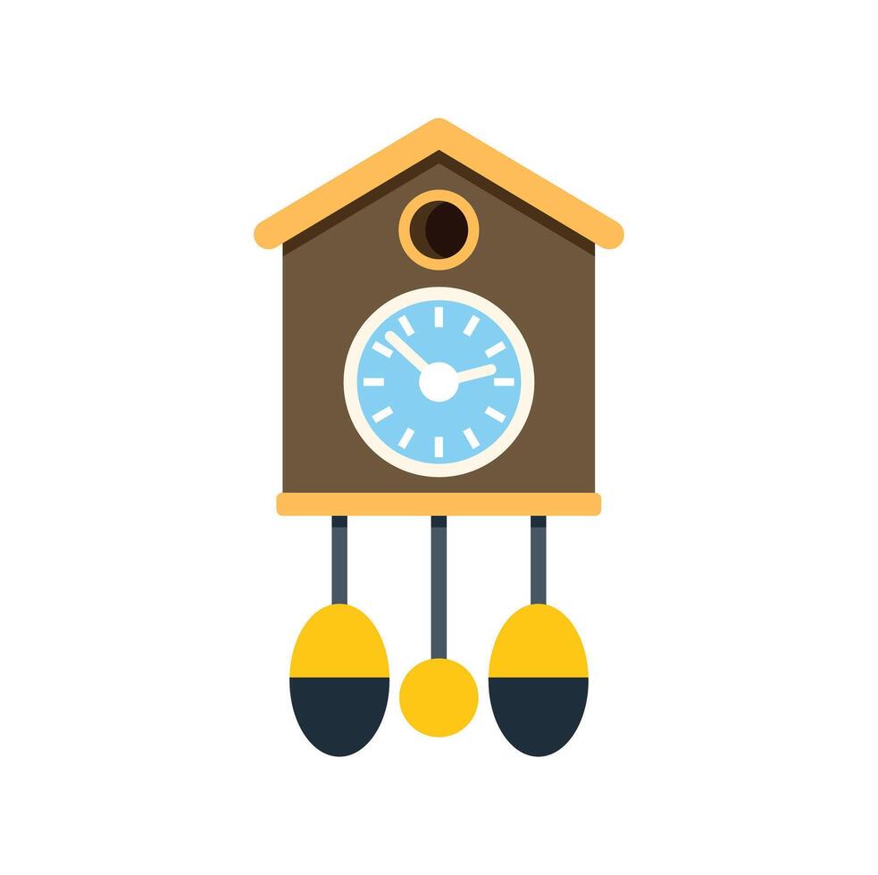 Cuckoo clock striking showing time passing quickly vector