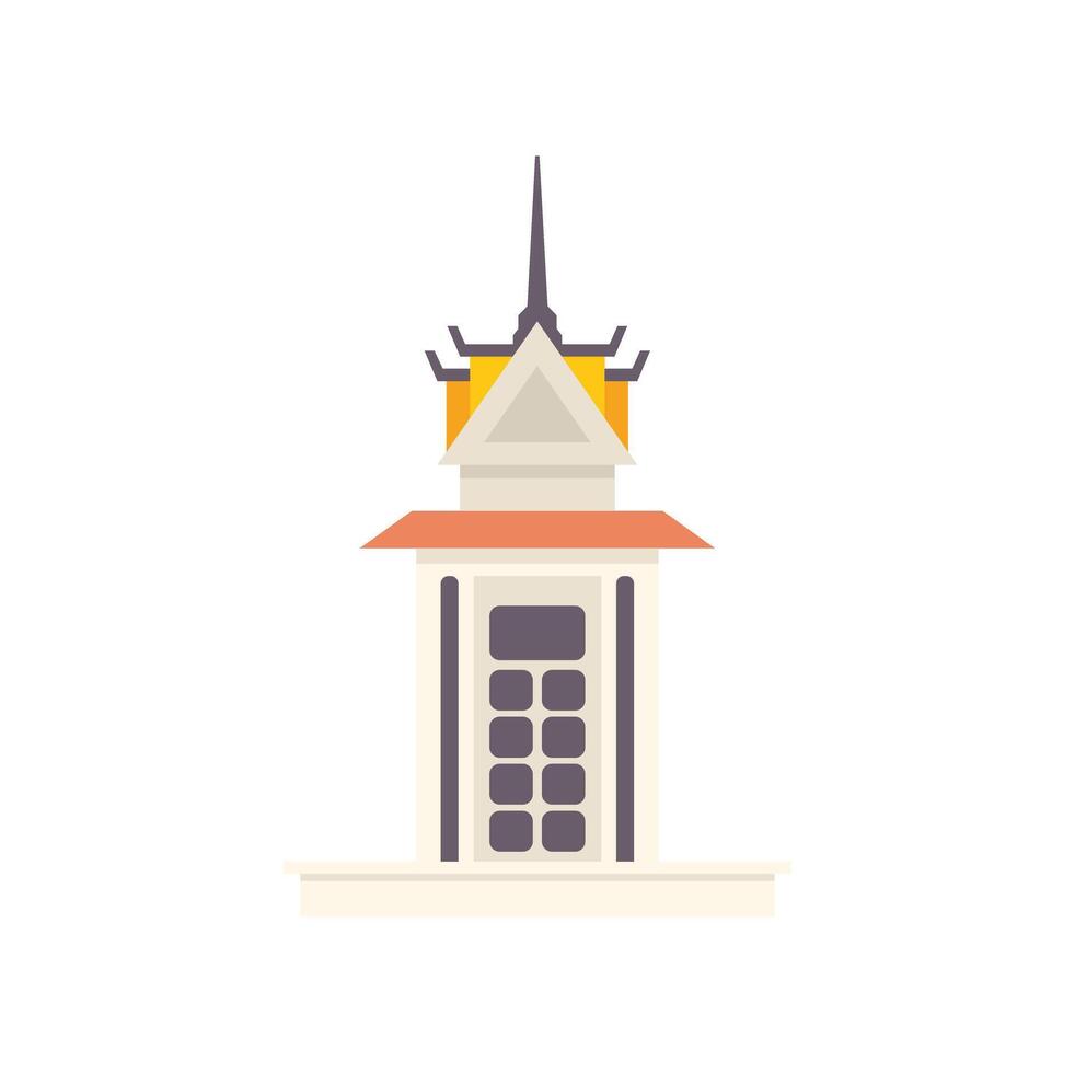 Traditional buddhist temple building with pagoda roofs and decoration vector