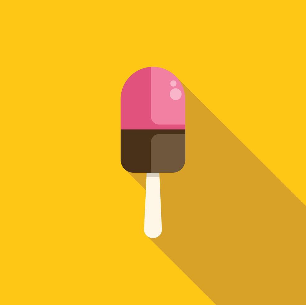 Ice cream on stick refreshing summer treat on yellow background vector