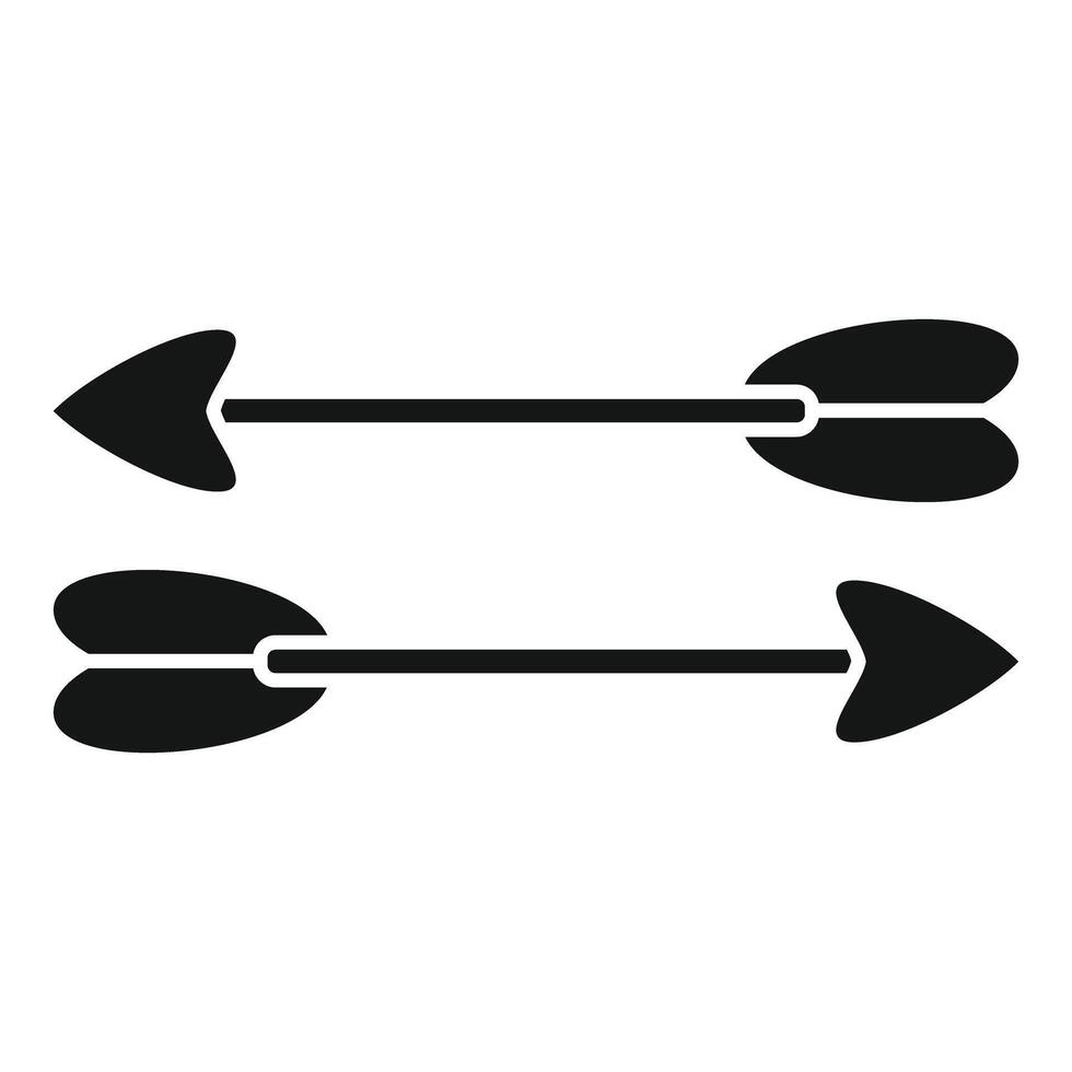 Two cupid arrows pointing in opposite directions signifying love and romance vector