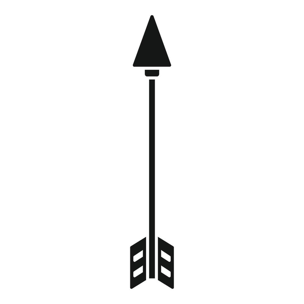 Long hunting arrow pointing upwards, minimalist icon vector