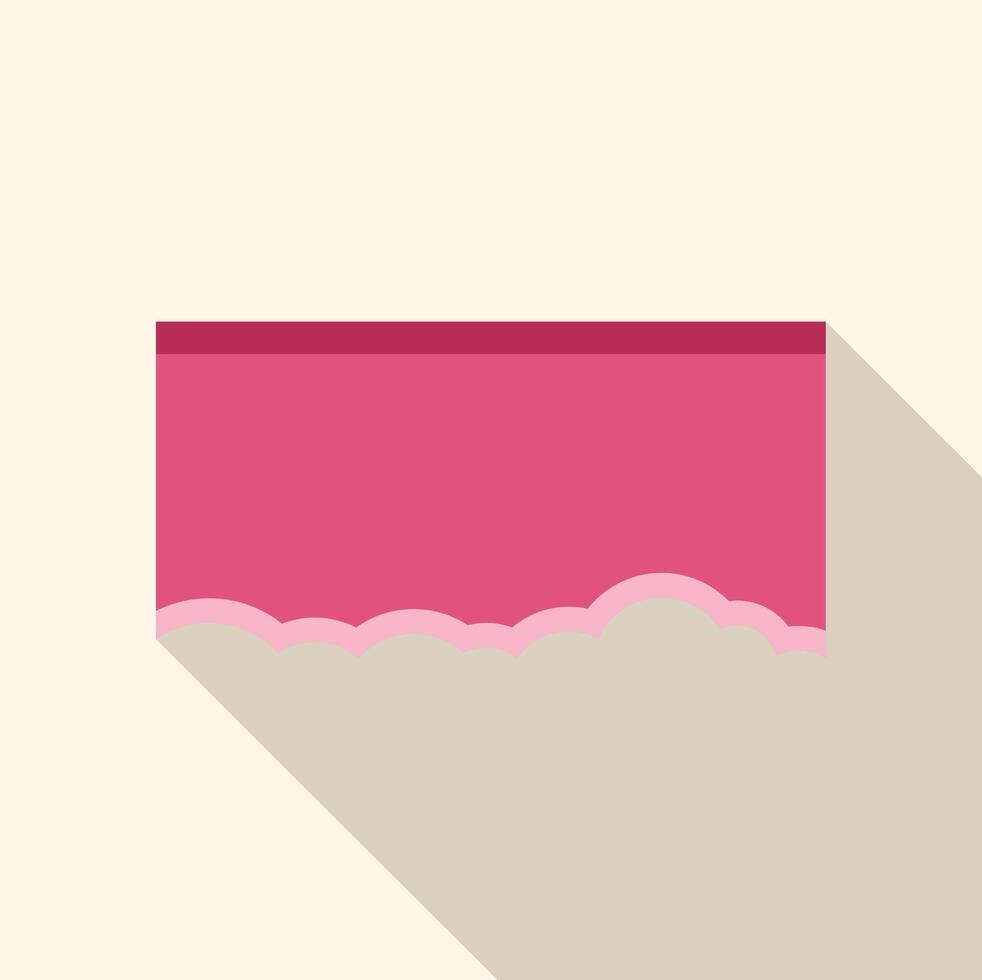 Pink ripped paper piece showing wavy bottom edge with long shadow vector