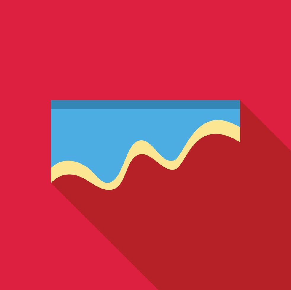 Blue glaze melting on a red background with long shadow vector
