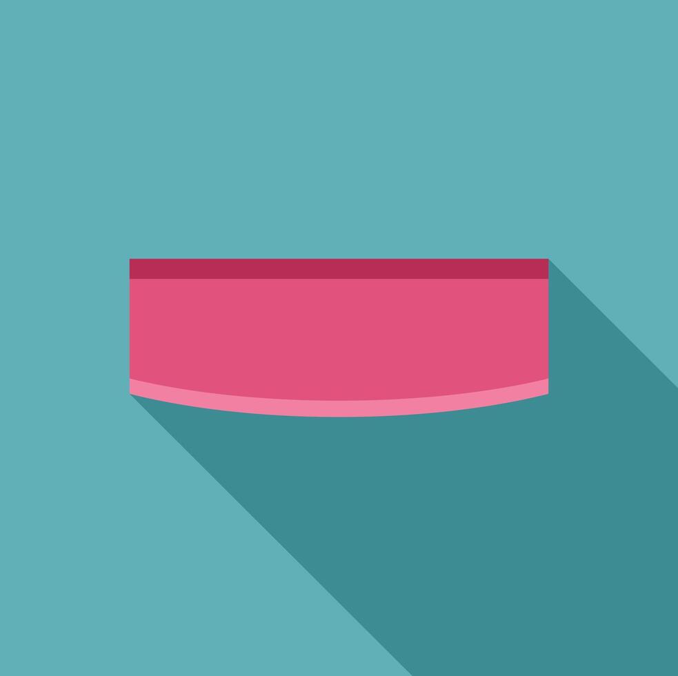 Pink inflatable mattress floating on turquoise water surface vector