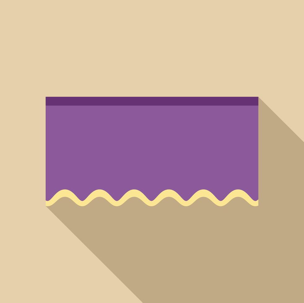 Purple curtain hanging with wavy bottom edge vector