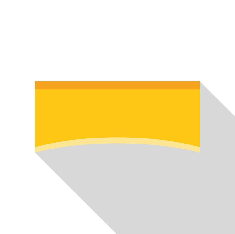 Slice of processed cheese with a long shadow effect vector