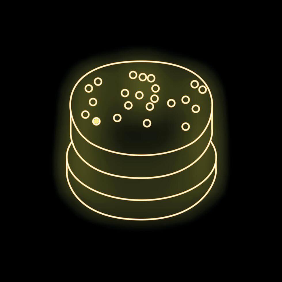 Neon icon of voice assistant device glowing on black background vector
