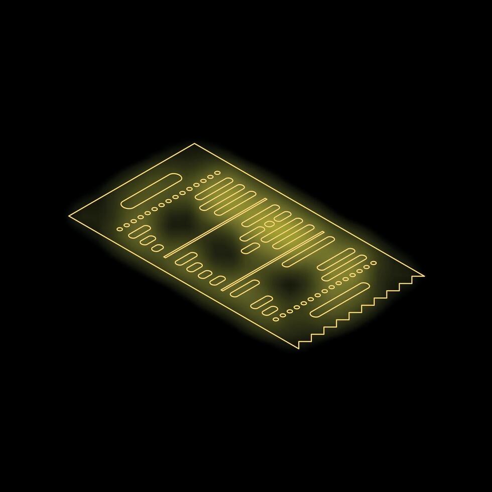 Neon yellow bill payment receipt icon graphic concept design vector