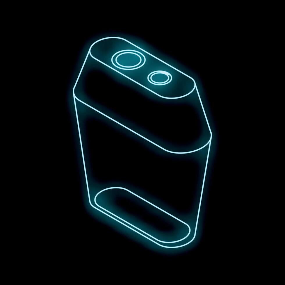 Neon light showing modern portable speaker design vector