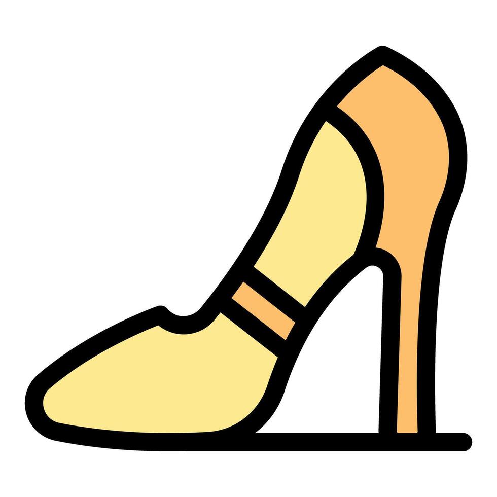 Elegant high heel shoe with ankle strap icon illustration vector