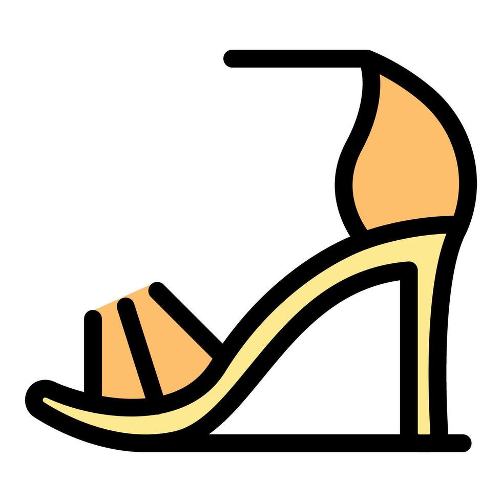 Elegant high heeled sandal with ankle strap icon vector