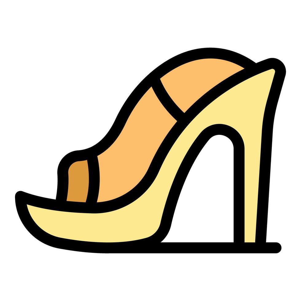 Elegant high heel platform sandal with ankle strap icon vector