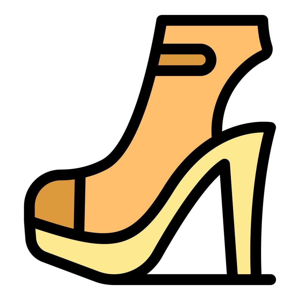 High heel platform sandal with ankle strap icon representing summer footwear vector