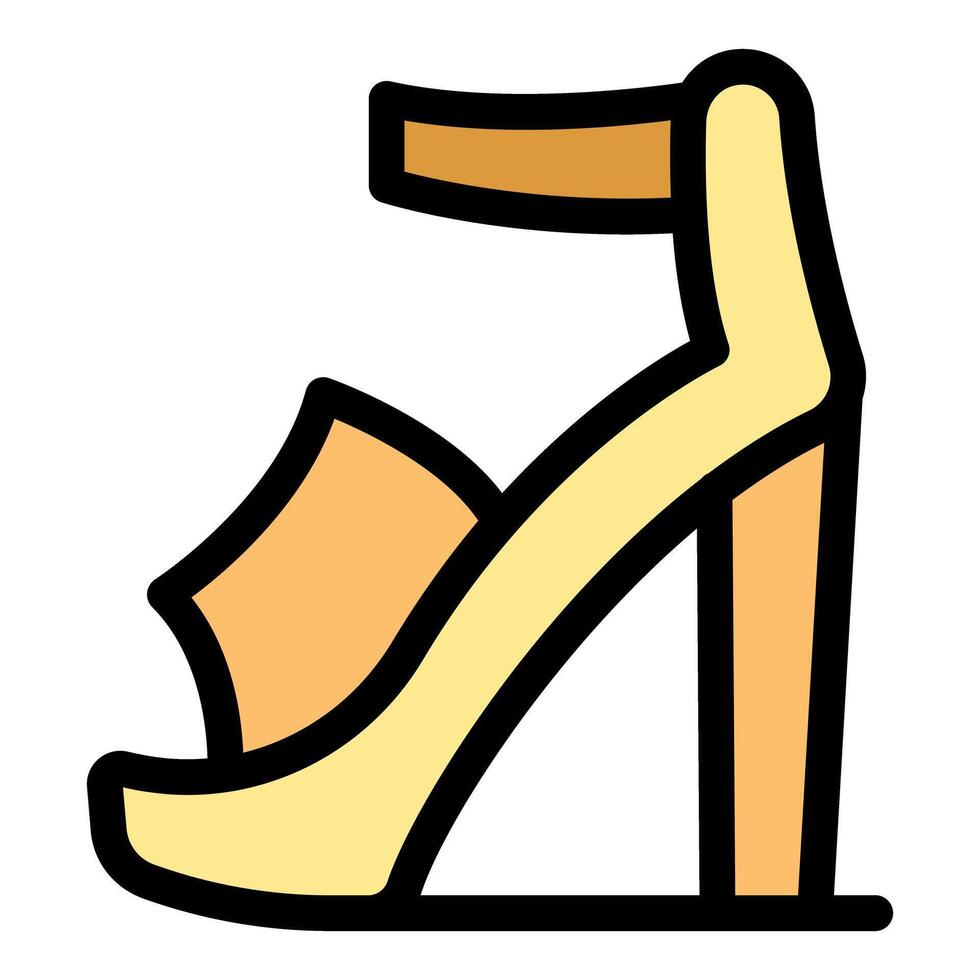 Elegant high heel sandal with ankle strap icon showing summer footwear vector