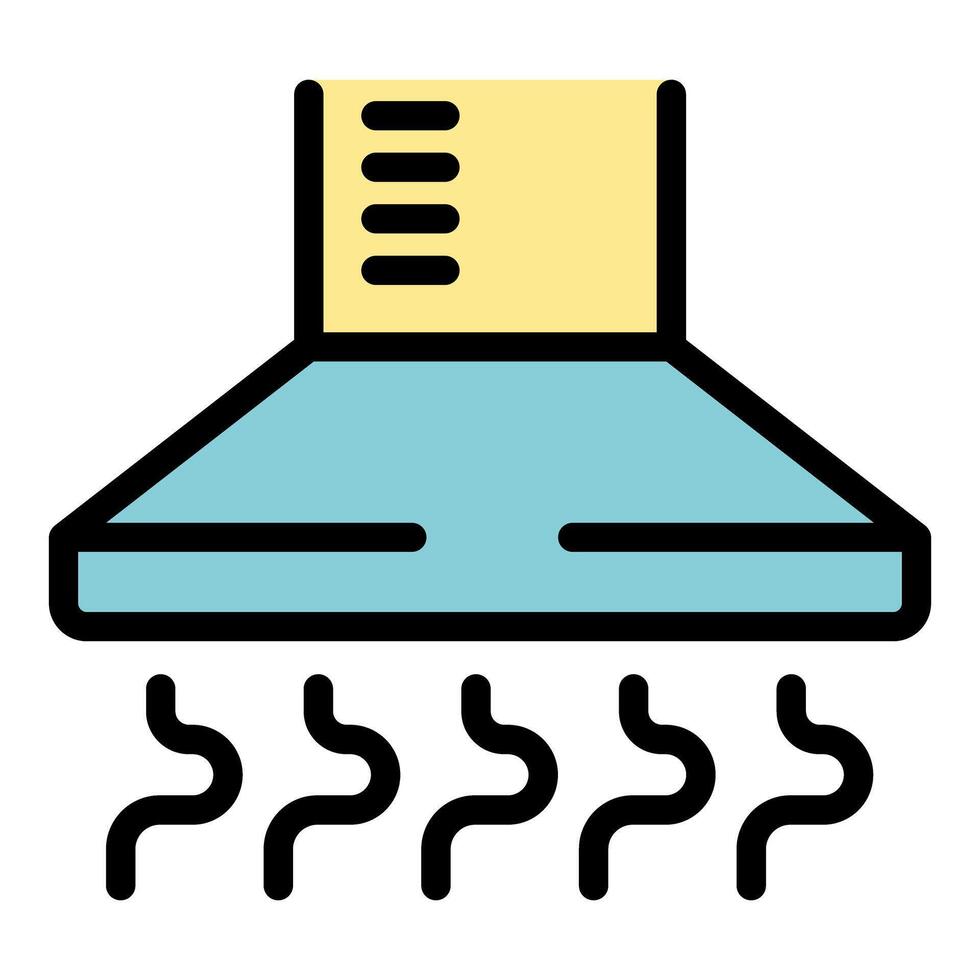 Kitchen hood extractor fan removing steam cooking smells icon vector