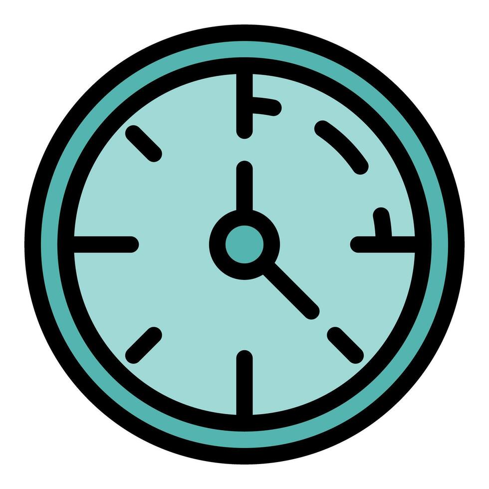 Simple clock face with hour and minute hands displaying time vector