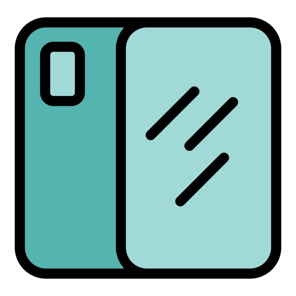 Smartphone showing empty screen with reflection icon vector