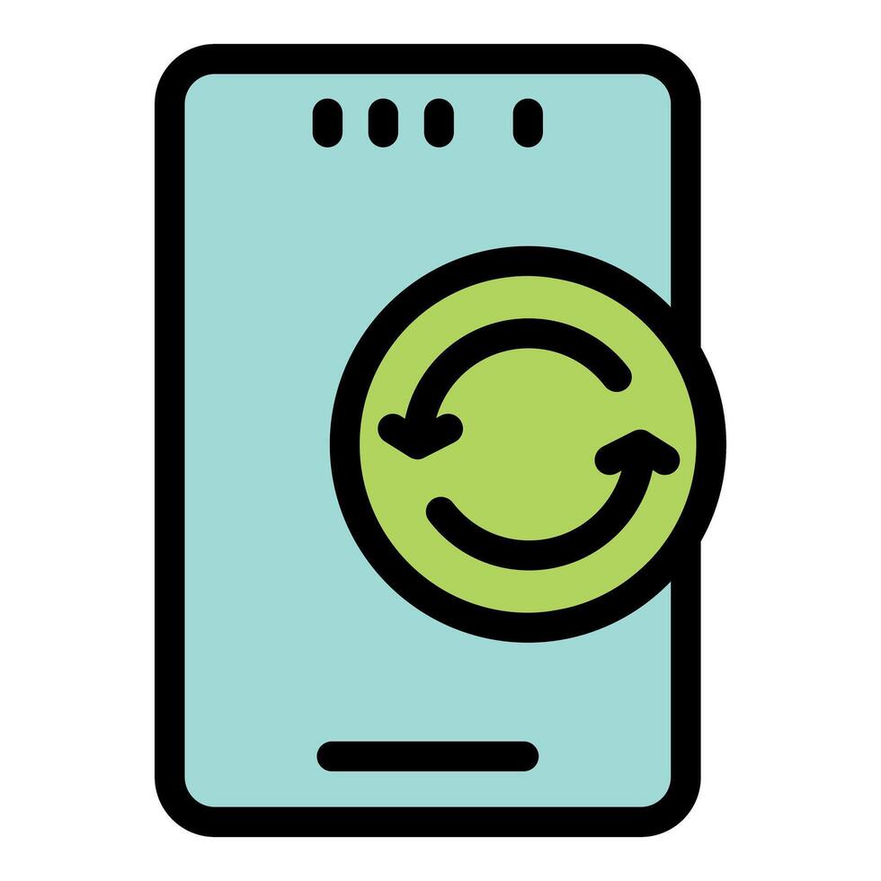 Smartphone showing refreshing icon for user interface design vector