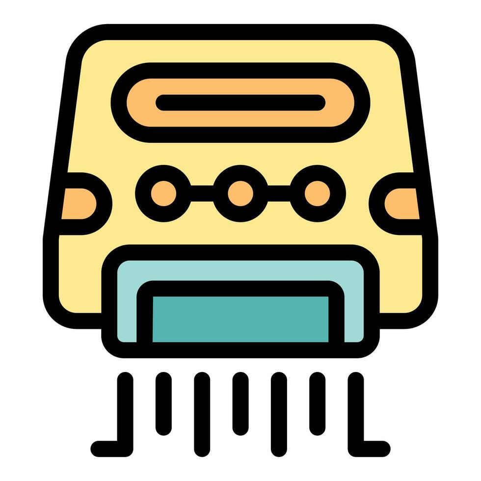Paper shredder machine destroying document with hidden code vector