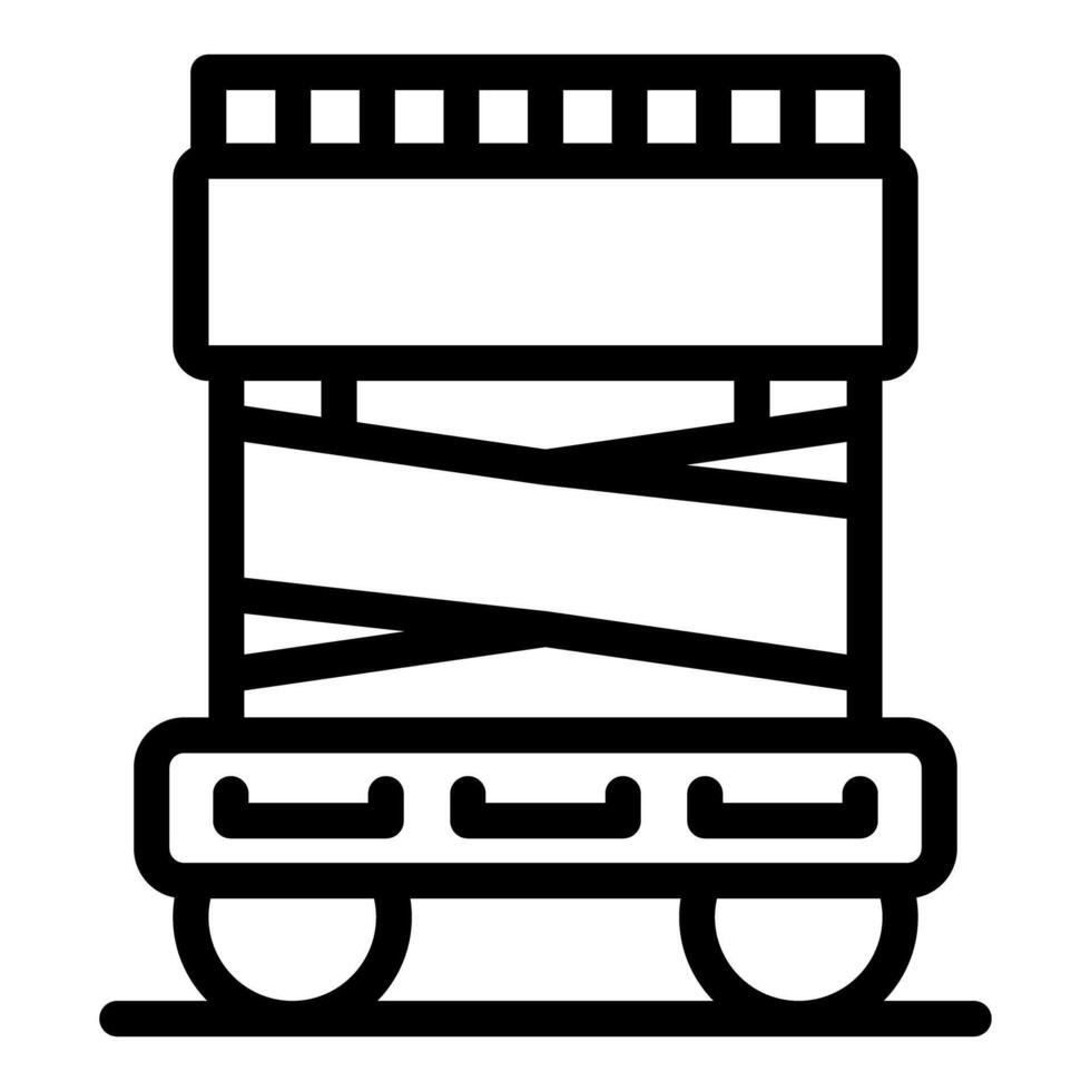 Lifting platform on wheels for construction and industrial use vector