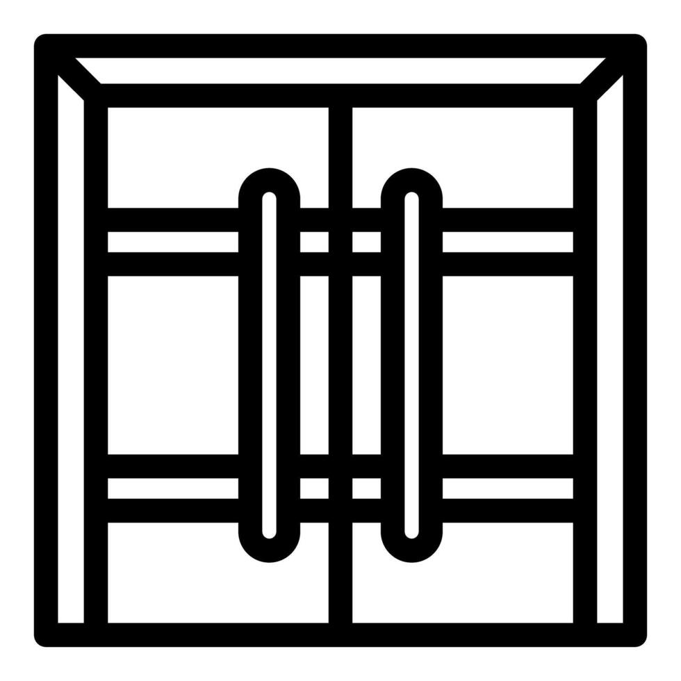 Elevator doors closing with handles and metal frame vector