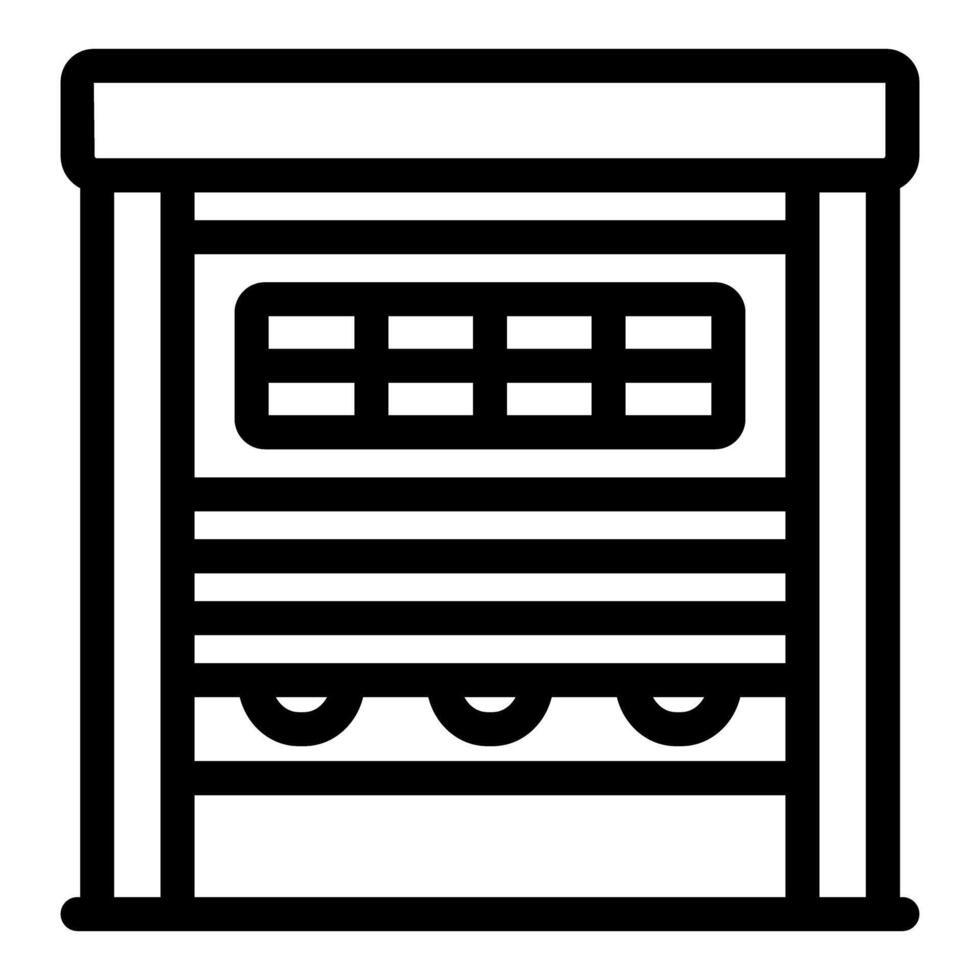 Automatic garage door closing with ventilation grid and security lock system vector