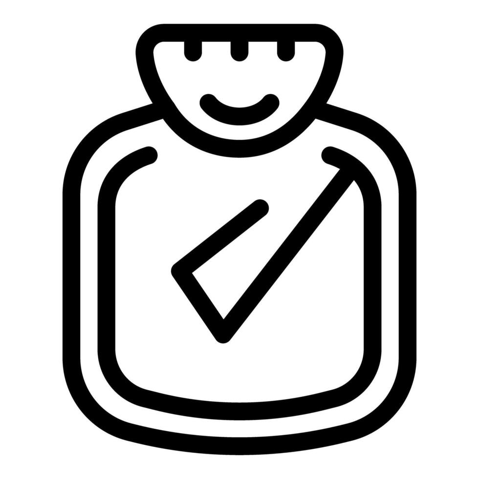 Bathroom scale showing weight loss check mark icon vector