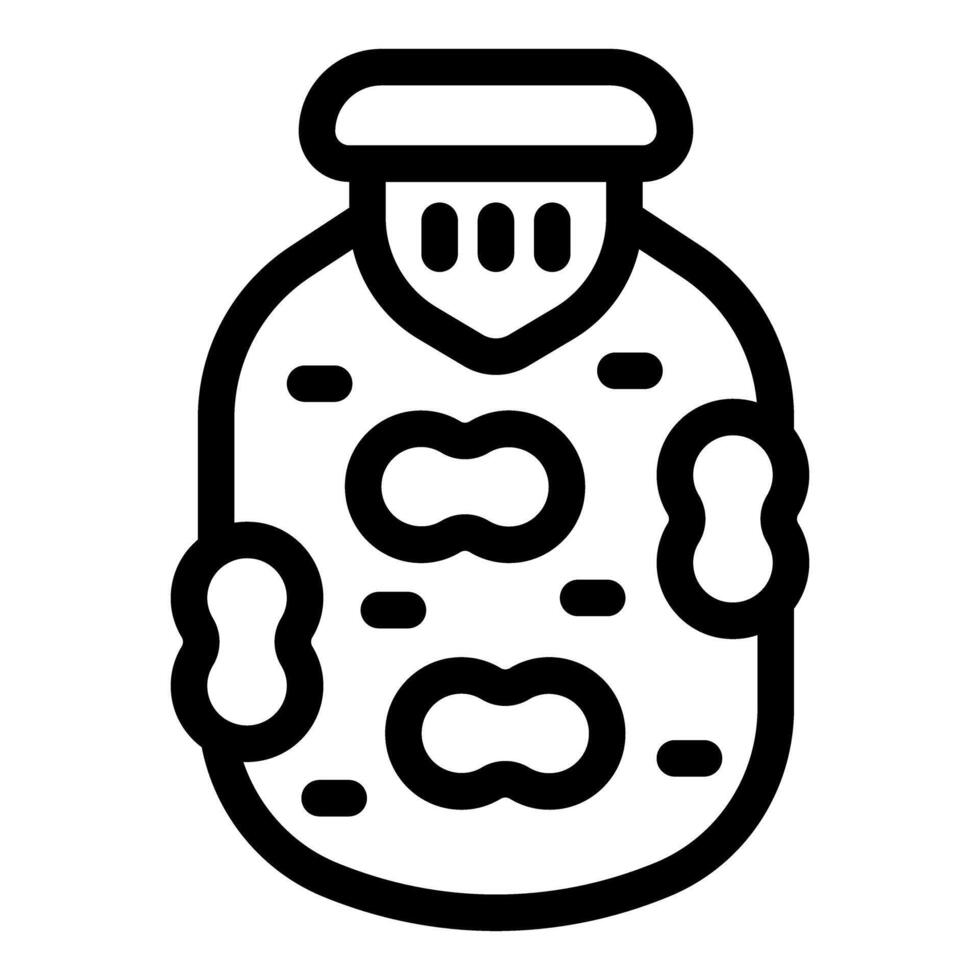 Peanut butter jar with chunky texture and lid showing delicious spread vector