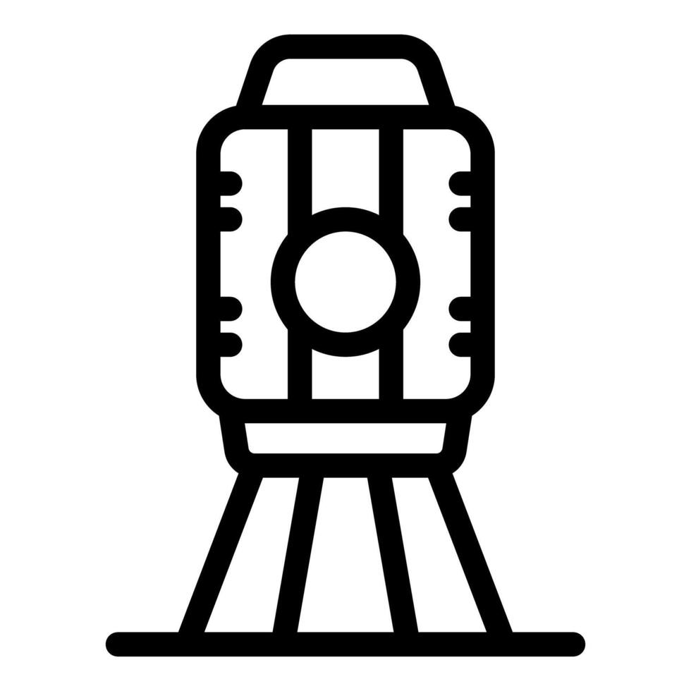 Surveyor equipment measuring land with laser level on tripod vector